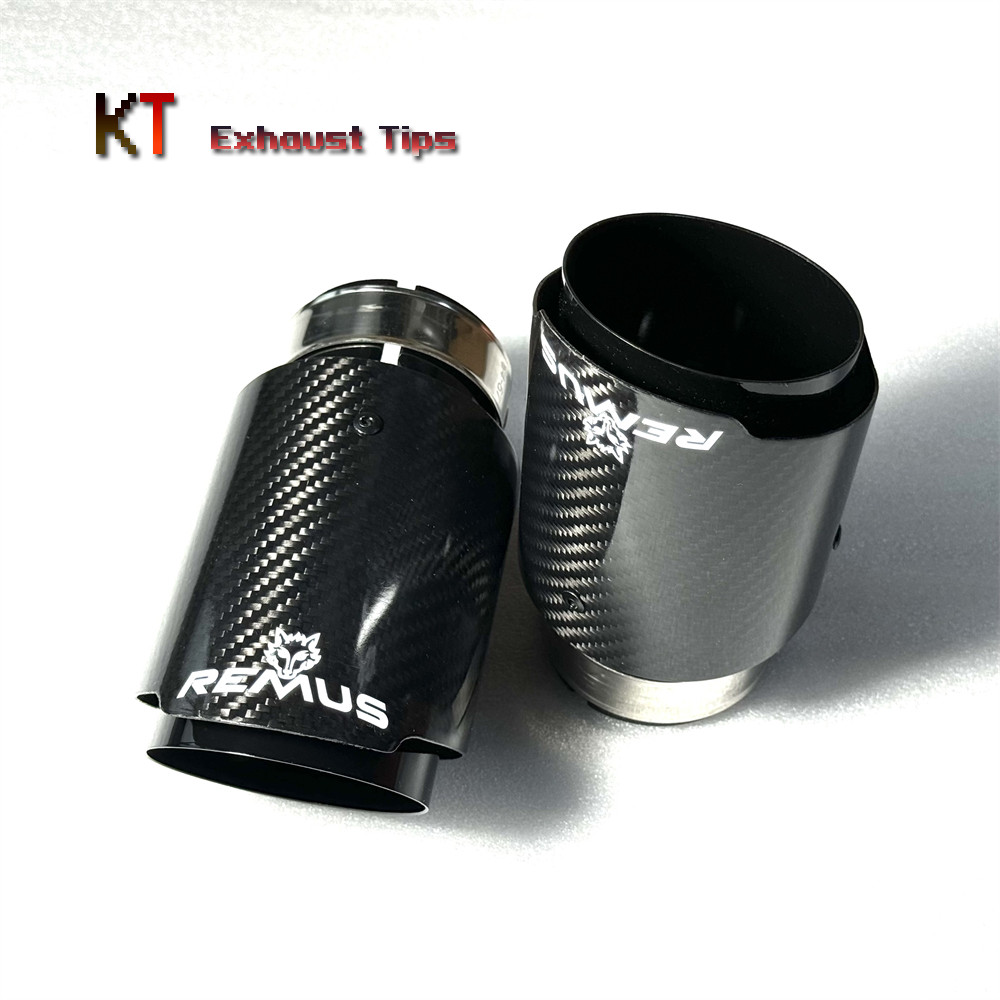 1 Remus Cars Accessories Glossy Black Carbon Fiber Exhaust Tip Tailpipe Muffler Tip Auto Tools for A