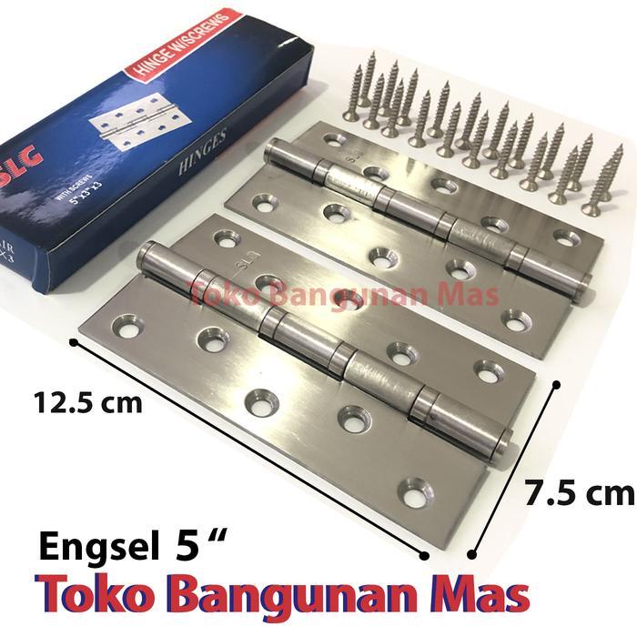 GarageZone Engsel Tebal SOLIGEN 5" Stainless ENGSEL JENDELA PINTU 5 INCH TERLARIS
