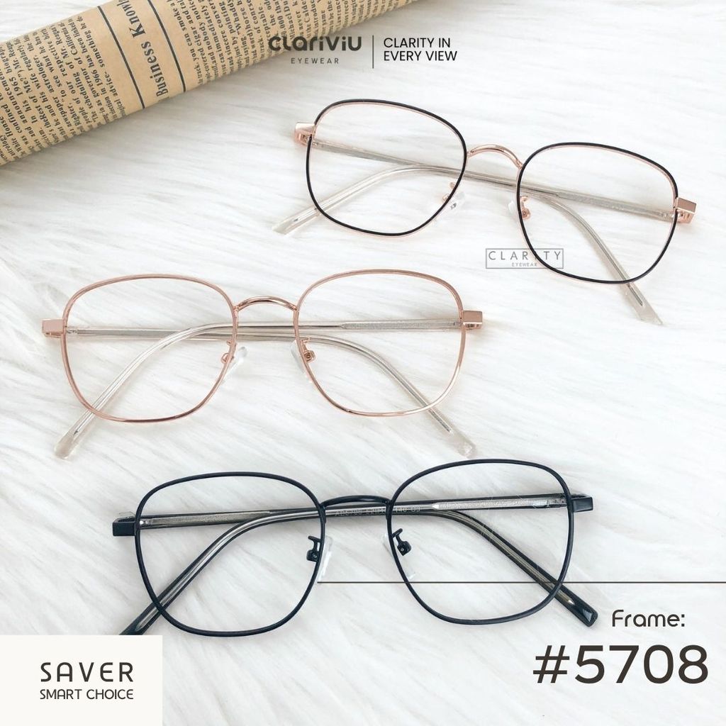 CLARIVIU #5708 Frame Kacamata Pria/Wanita Fashion Korea
