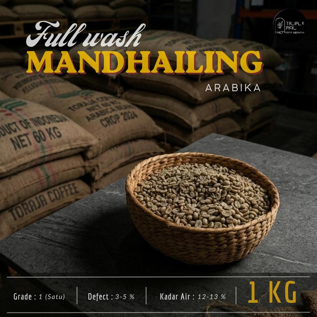 green bean / biji kopi arabika mandailing - Dryhull TERMURAH
