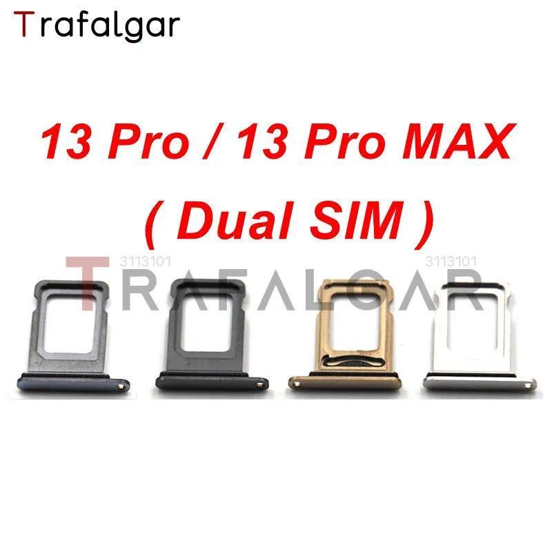Single Dual SIM Card Trays For iPhone 13 Pro Max SIM Slot Holder Socket Adapter Replacement For iPho