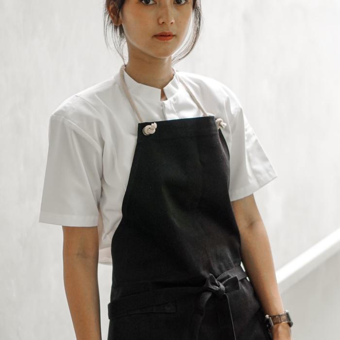 Velvet-Rope Apron / Chef Apron / Kitchen Apron / Celemek Dapur - Black