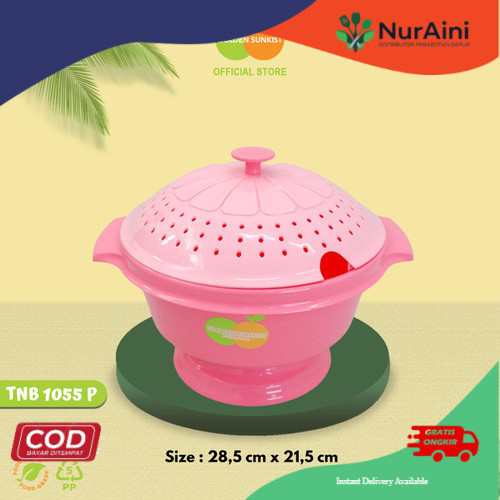 [SG] tempat nasi plastik set tutup wakul baskom TNB 1055 GOLDEN SUNKIST