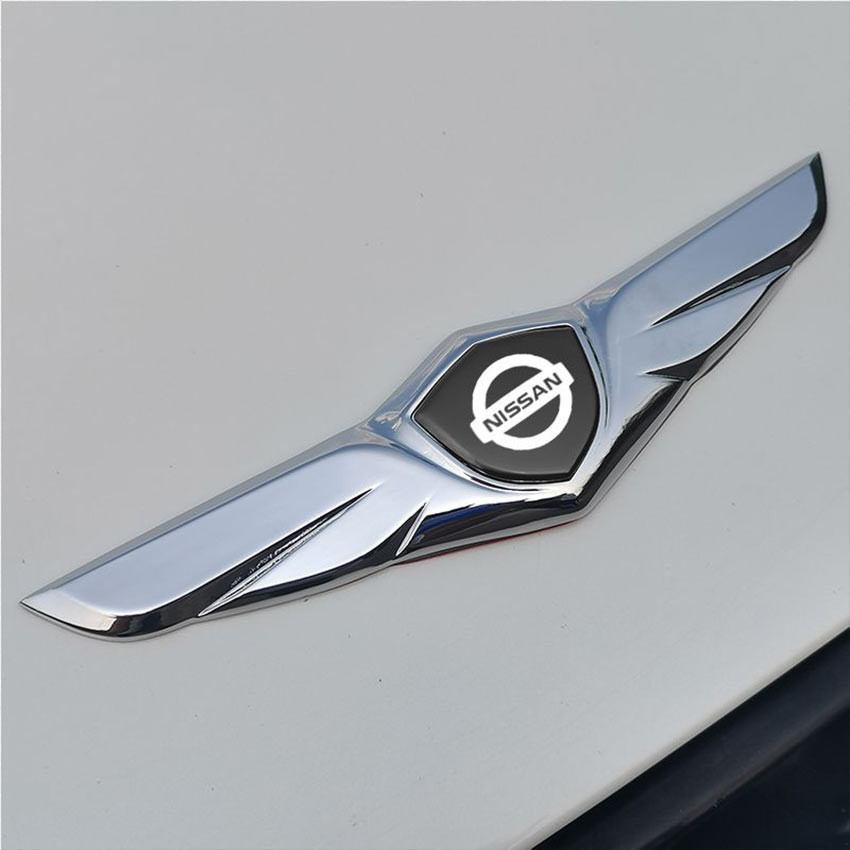 Emblem Wings Nissan Full Chrome Logo Mobil Nissan Chrome / Logo Nissan Sayap Timbul 3D / Sayap Logo 