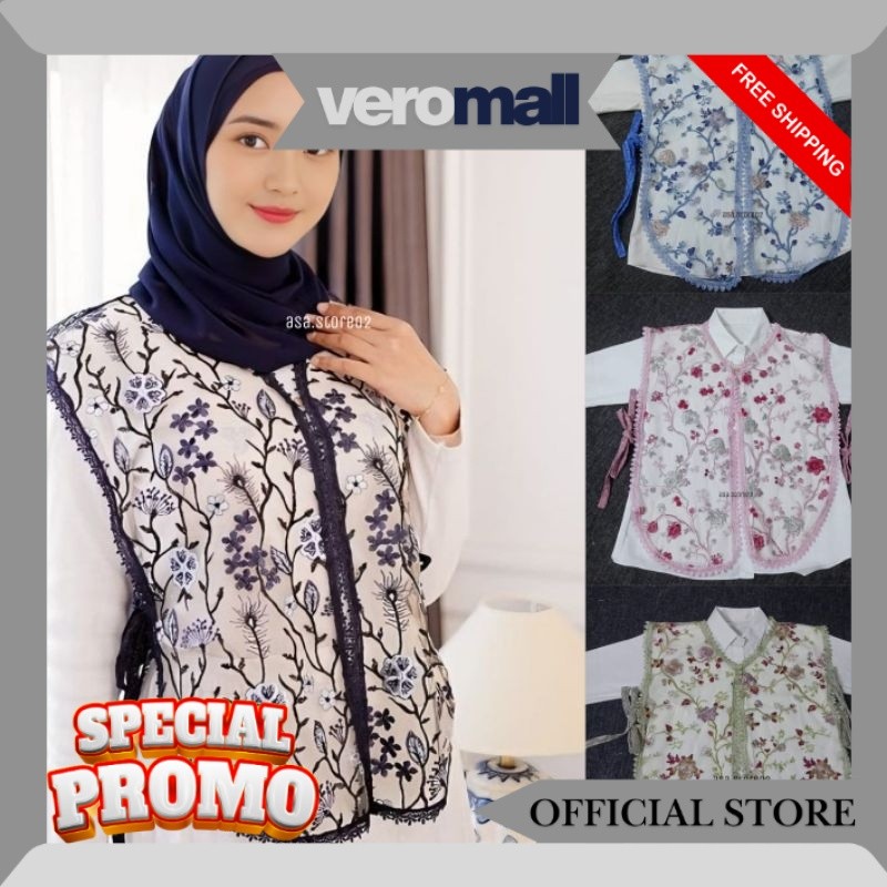 Vest Brokat Tile Garden PREMIUM/Vest Brokat Kondangan/Rompi Wanita JM