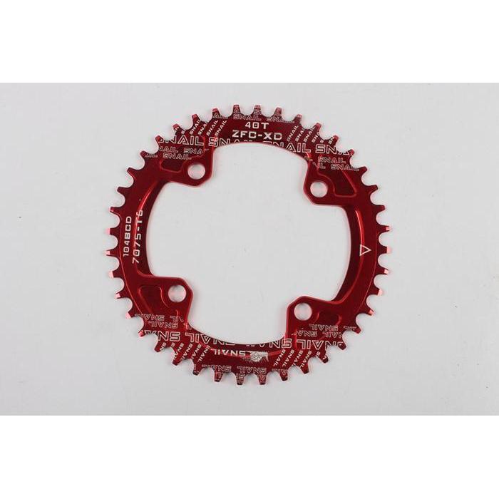 Snail Chainring 40T BCD 104mm Narrow Wide Chain Ring 40T Crank Sepeda MTB BMX - Merah
