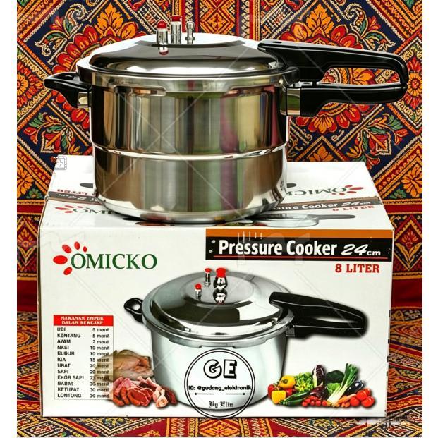 Omicko Pressure Cooker Panci Presto 24cm 8 Liter