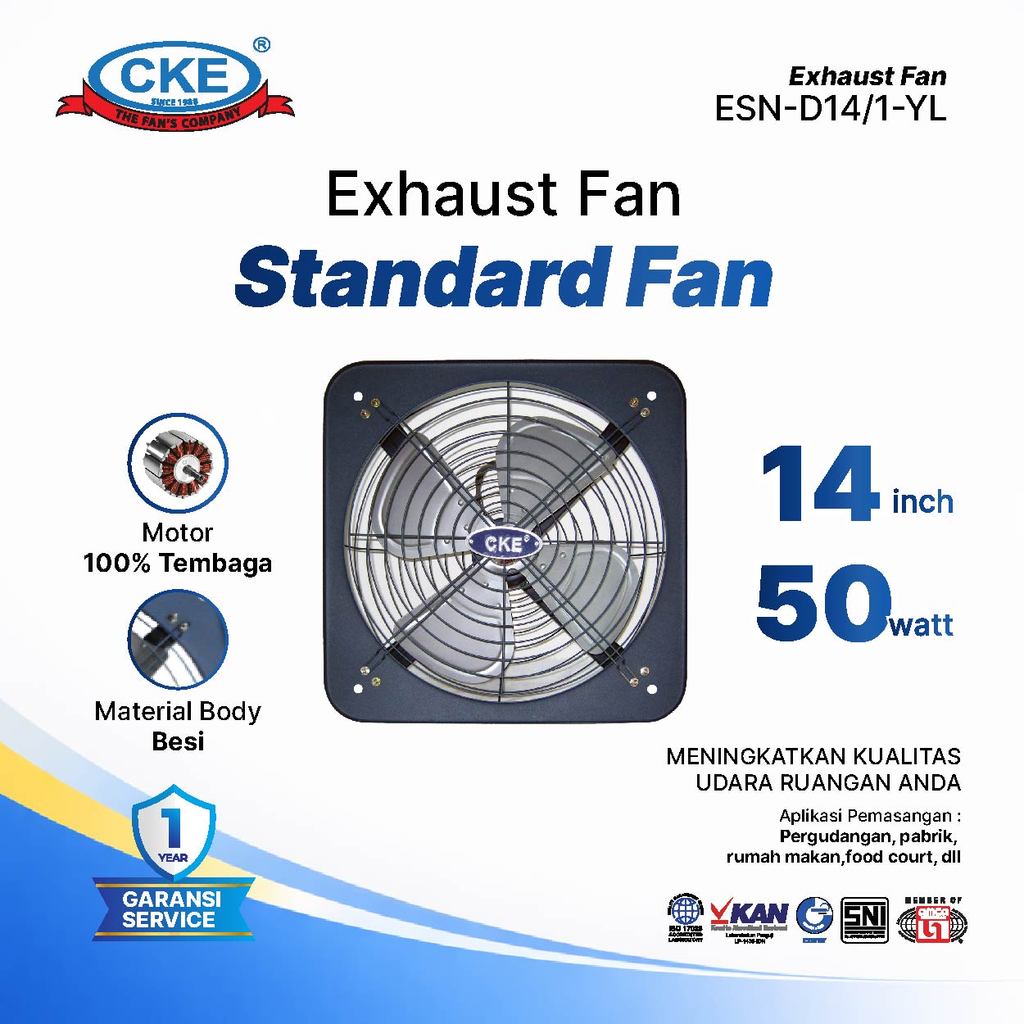 CKE Exhaust Fan 14 Inch Standard DBN Kipad Dinding Exhaust Dinding Kipas Ventilasi Udara Blower