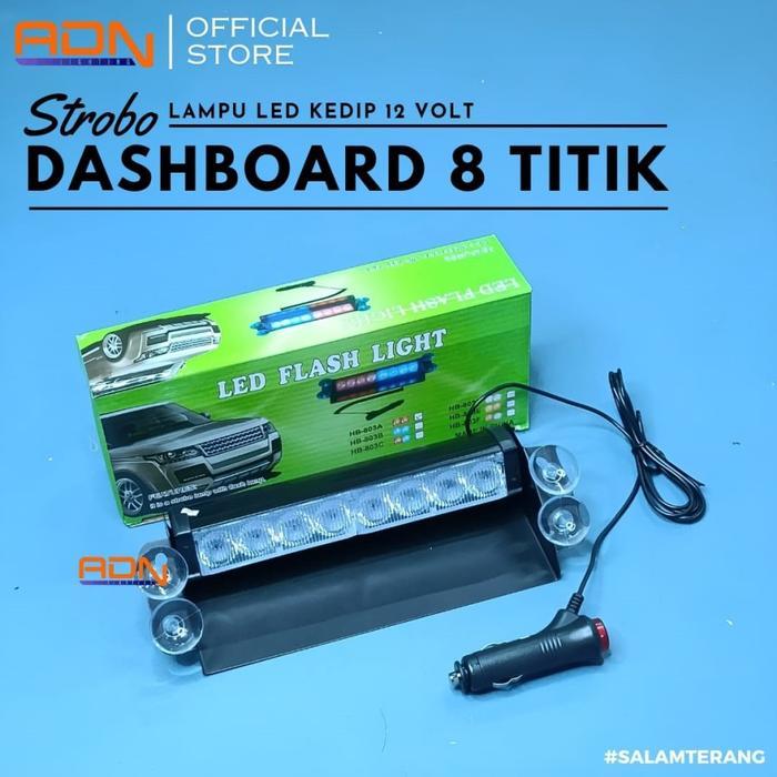 STROBO DASHBOARD DASBORD 8 TITIK ULTRABRIGHT - KUNING-KUNING