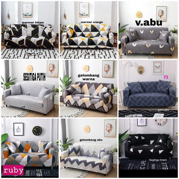 cover/sarung sofa motif 2 seater - rubix