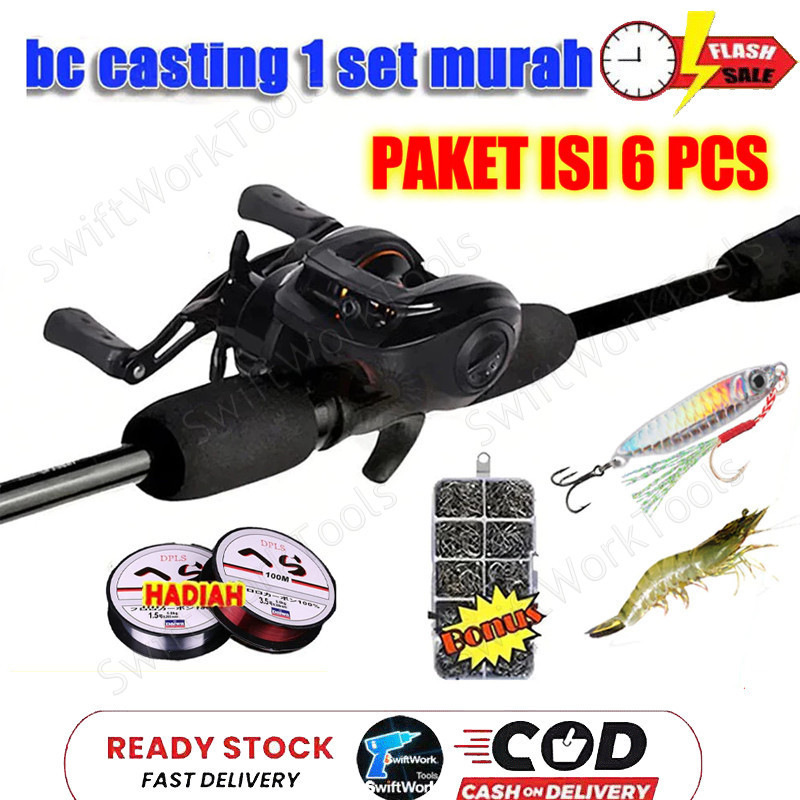 Set Pancing 1.6-2.4M Paket Alat Pancing Merah Murah Joran Pancing 1 Set Murah Joran Pancing 1 Set Mu