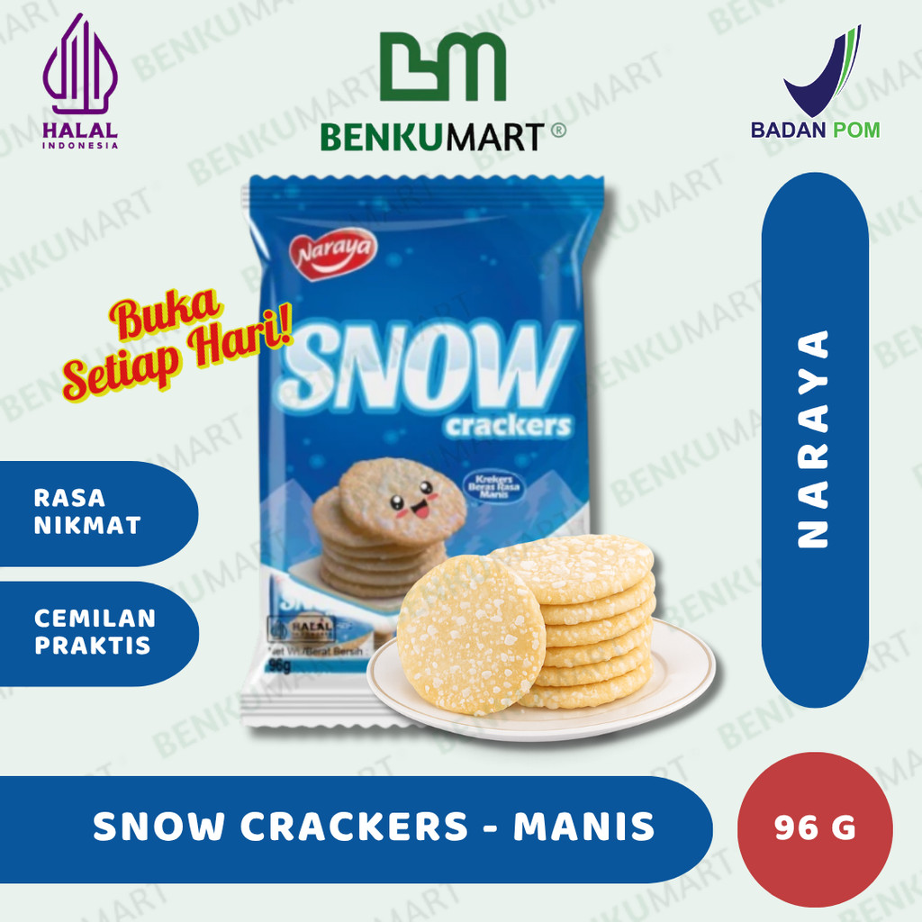 Naraya Snow Crackers (82 gr) | Rasa Manis - Kreker Beras Halal 82 Gram - SNOW