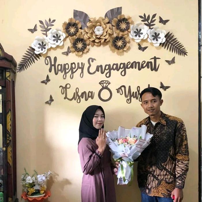 ready paper flower dekorasi tunangan murah backdrop lamaran tedak siten khitanan wedding anniversary