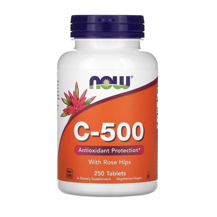 NOW FOODS VITAMIN VIT C 500 MG WITH ROSE HIPS 250 tablet