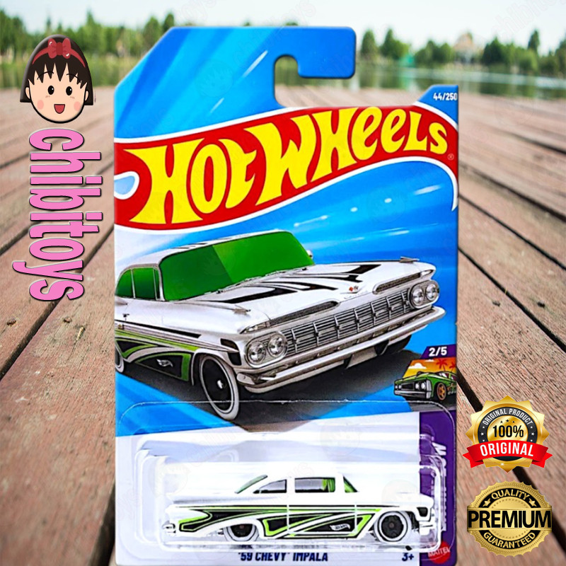 Hot Wheels 59 Chevy Impala Putih Diecast Mobil Klasik Lowrider