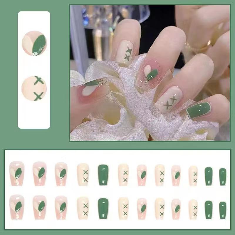 Press On Nails 24pcs - B0703 Premium Nail Art - Kuku Palsu Tempel
