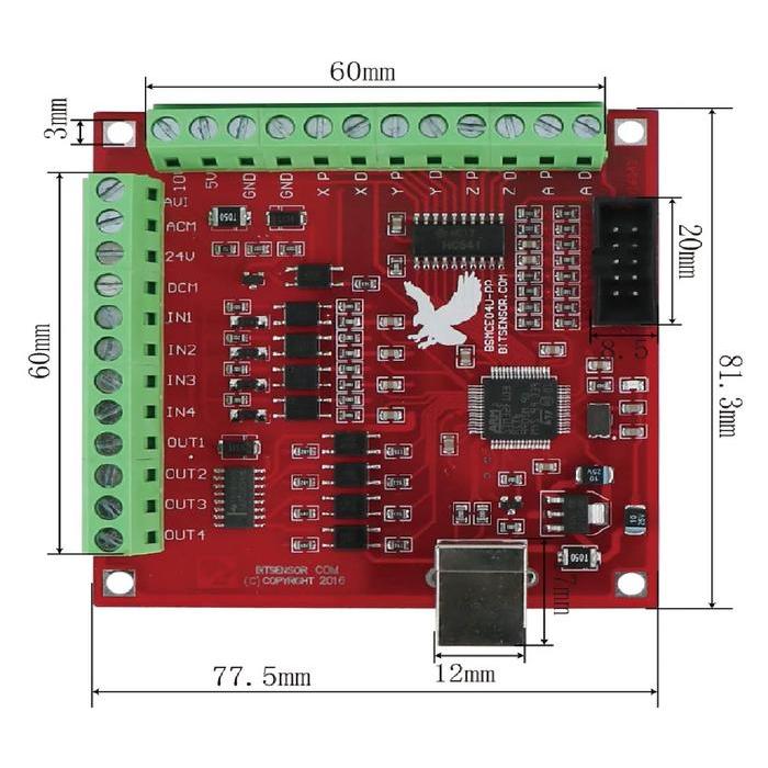 PROMO MACH3 USB CNC Breakout Board RED - mach3 RED