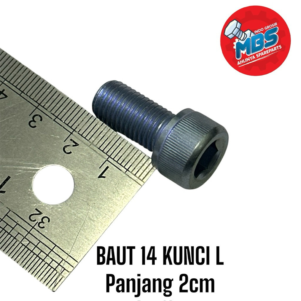 BAUT 14 KUNCI L PANJANG 2cm m10x20 ORIGINAL