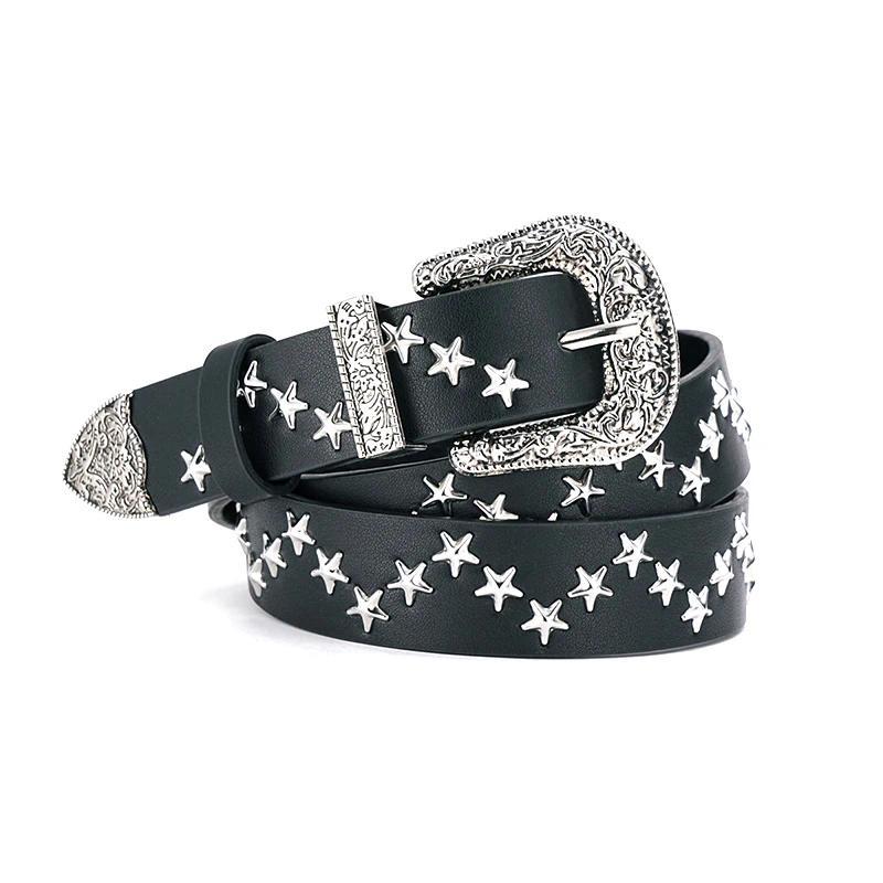 Fashion New Bronze Bullet Belt Metal Belt Men And Women Punk Hardware Jeans Belt Y2K Belt Designer B