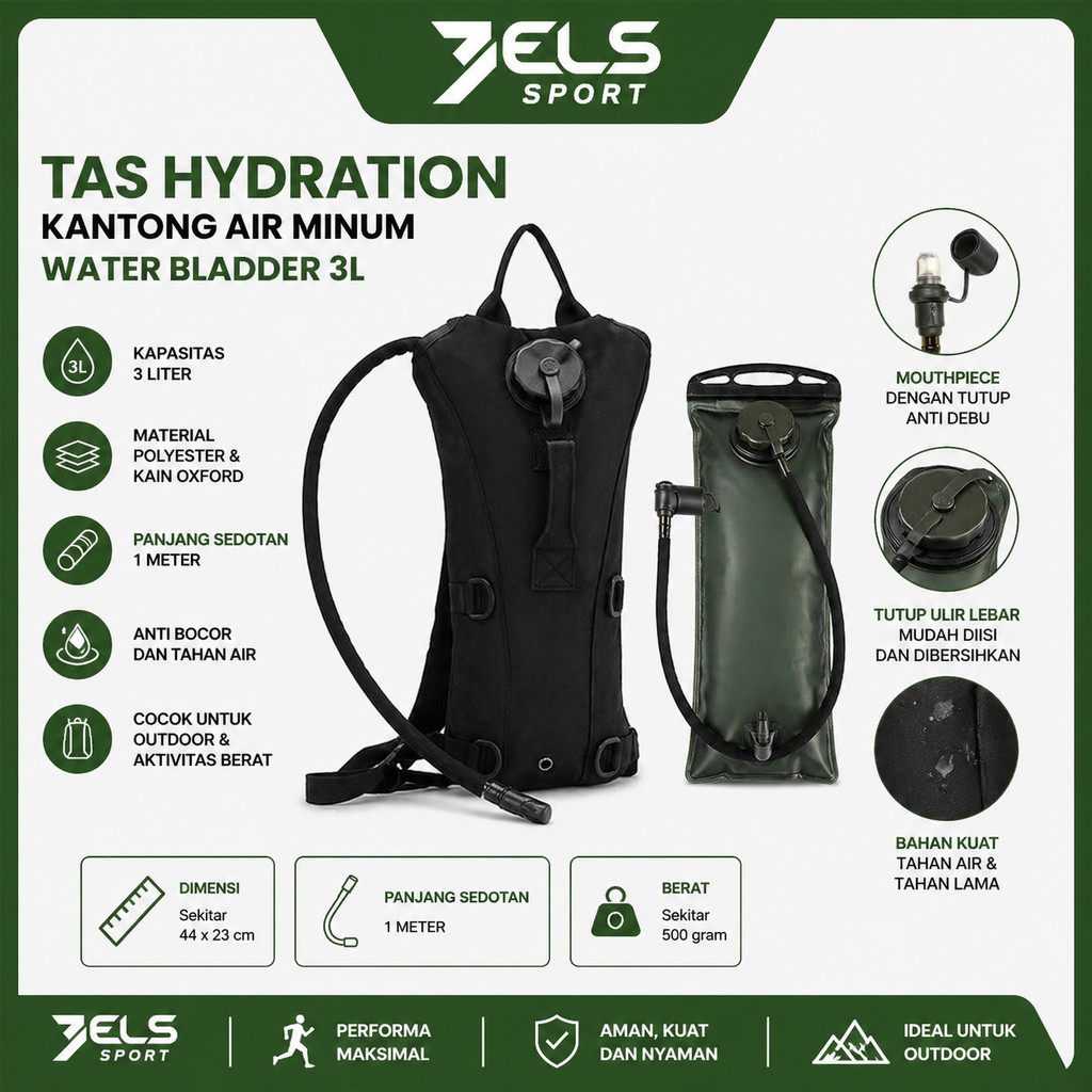 Tas Kantung Air Minum 3 Liter dengan waterbladder motor trail sepeda