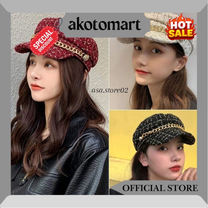 Topi Baret Korea Gaya Retro Untuk Pria Wanita JM