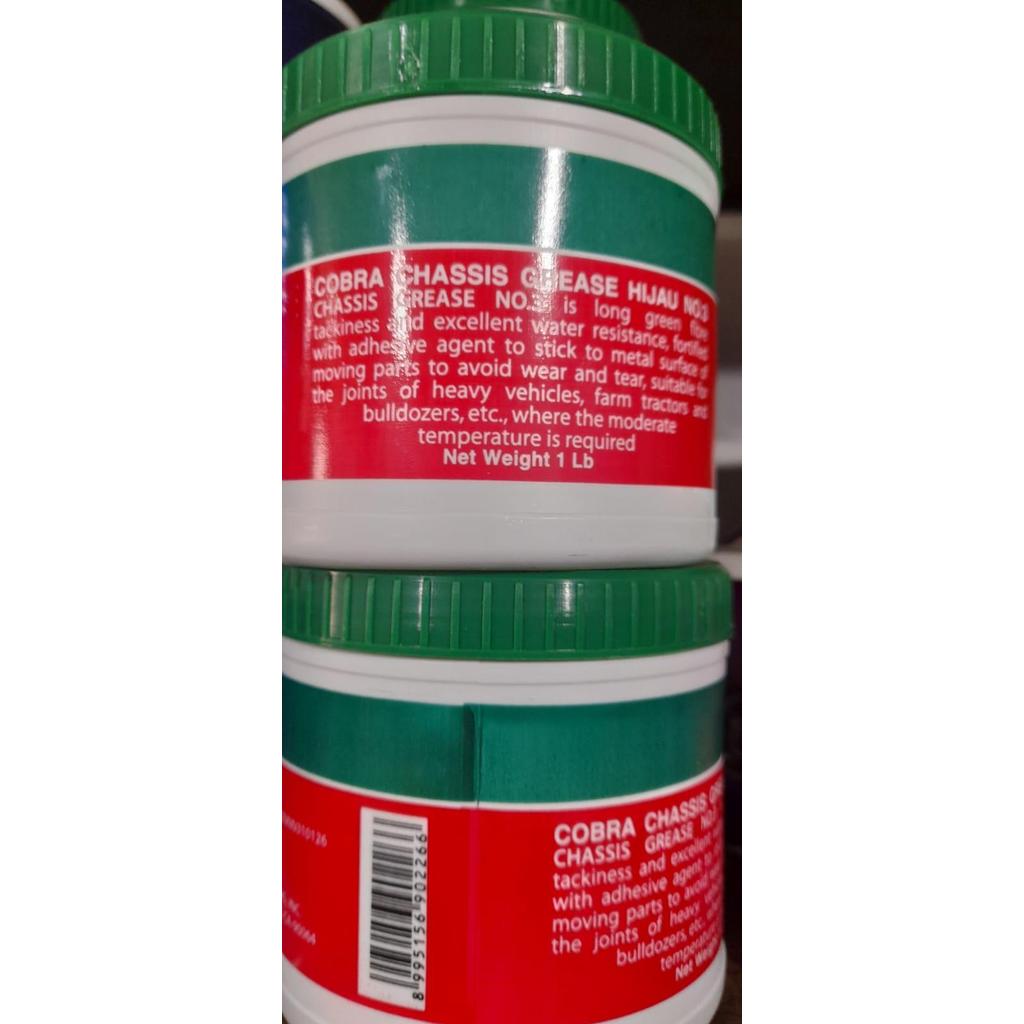 READY Gemuk Cobra / Cobra Chasis Grease Hijau No 3 1Lb Grease - Gemuk Cobra / Cobra Chasis Grease Hi