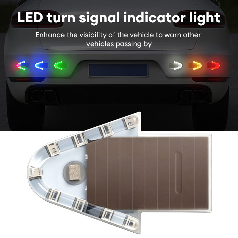 Lampu Sein LED Sepeda Motor Bertenaga Surya Tanpa Kabel, Otomatis Hidup/Mati, Berkedip Multi-Mode