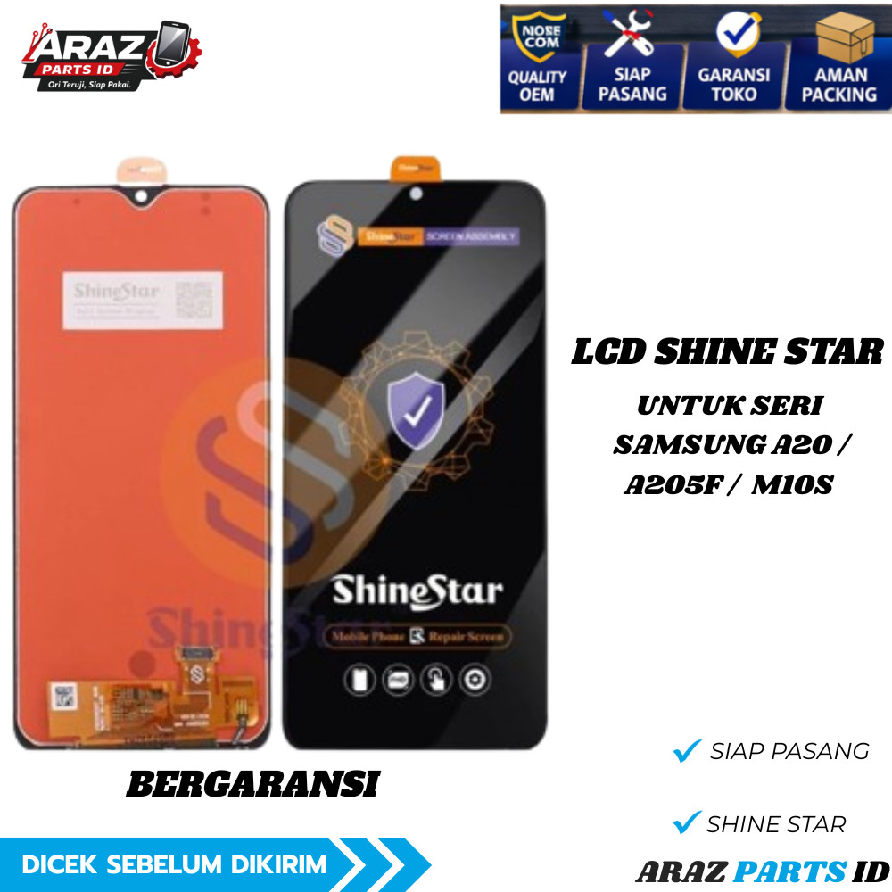 LCD  Shine Star SAMSUNG A20 / A205F /  M10S Black Big Tidak Mudah Pecah Fullset Touchscreen – Araz P