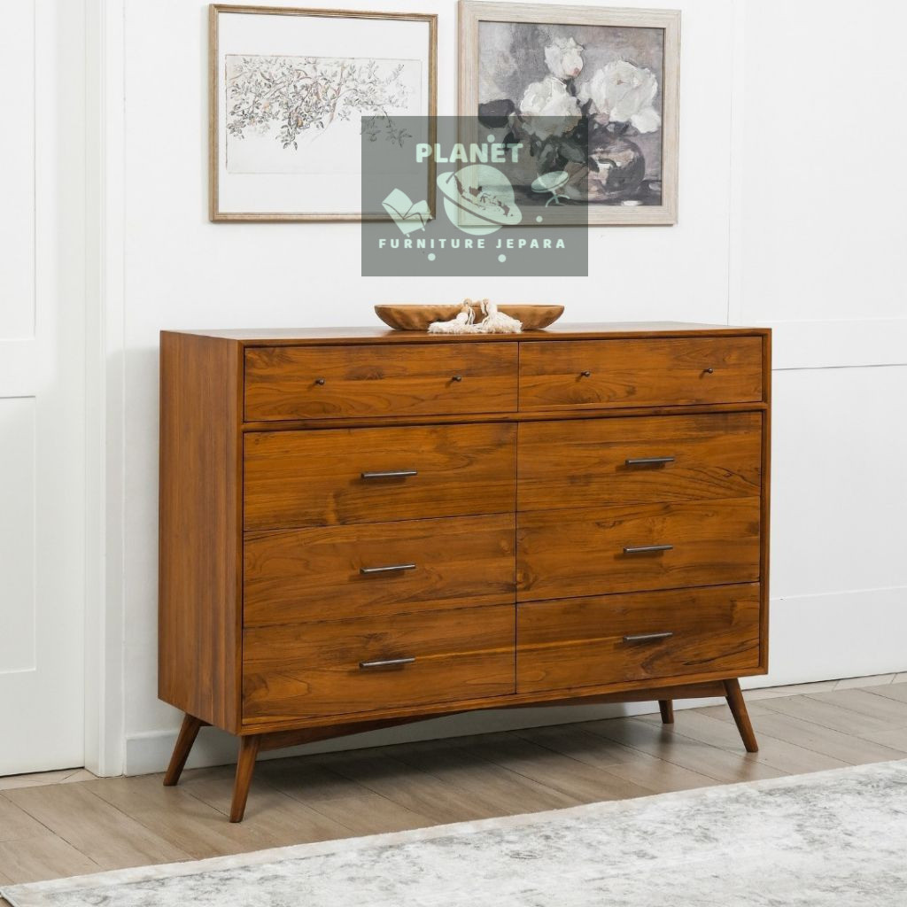 Buffet minimalis retro - cabinet drawer jati - sideboard drawer jati