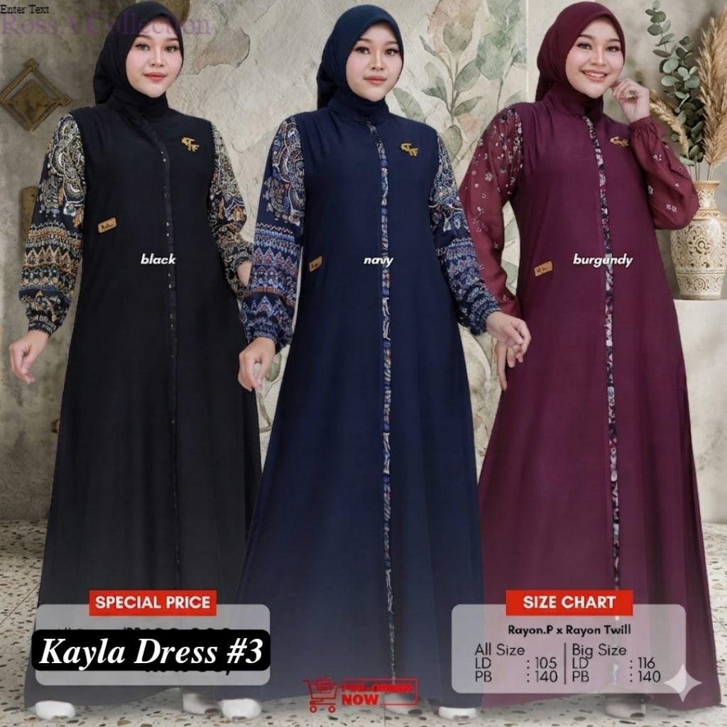RA Kayla Gamis & Midi By Fee fashion Matt Rayon Twill premium terlaris