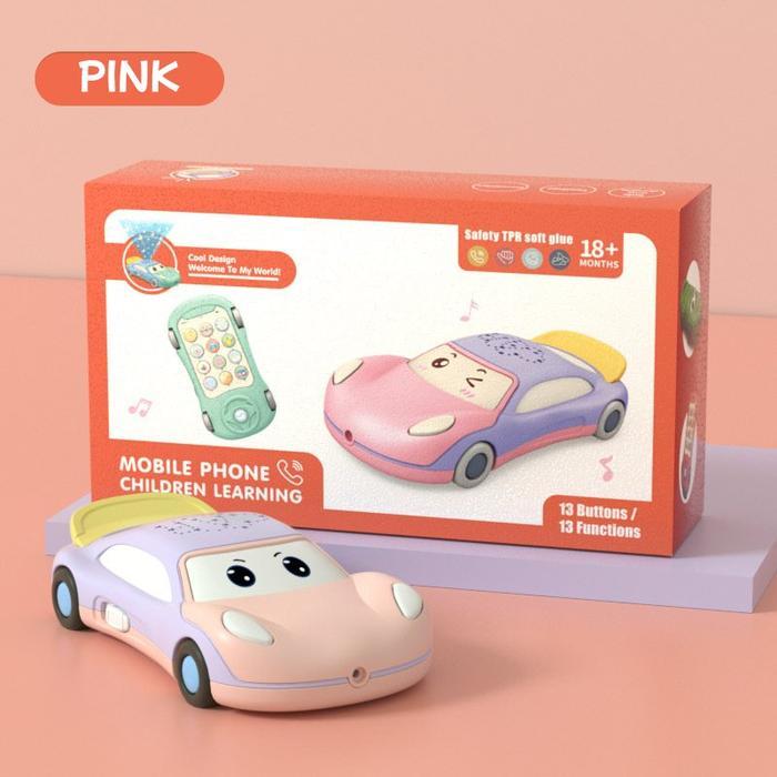 Mainan Telepon Mobil-mobilan Anak Musik Anak Inggris Edukasi Toys - Pink Terlaris