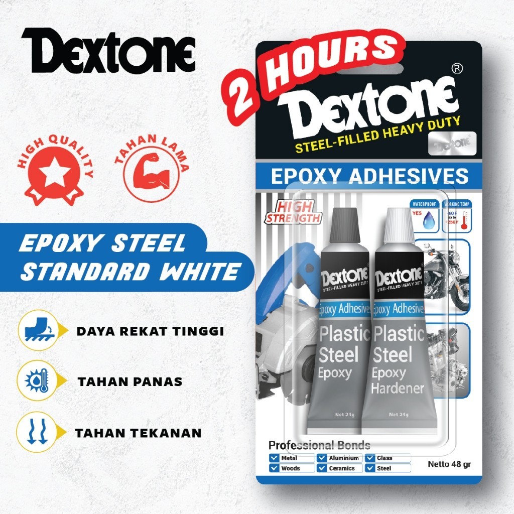 DEXTONE Lem Resin Epoxy Plastic Steel 2 jam Lem Campur Serbaguna Epoxy Adhesive