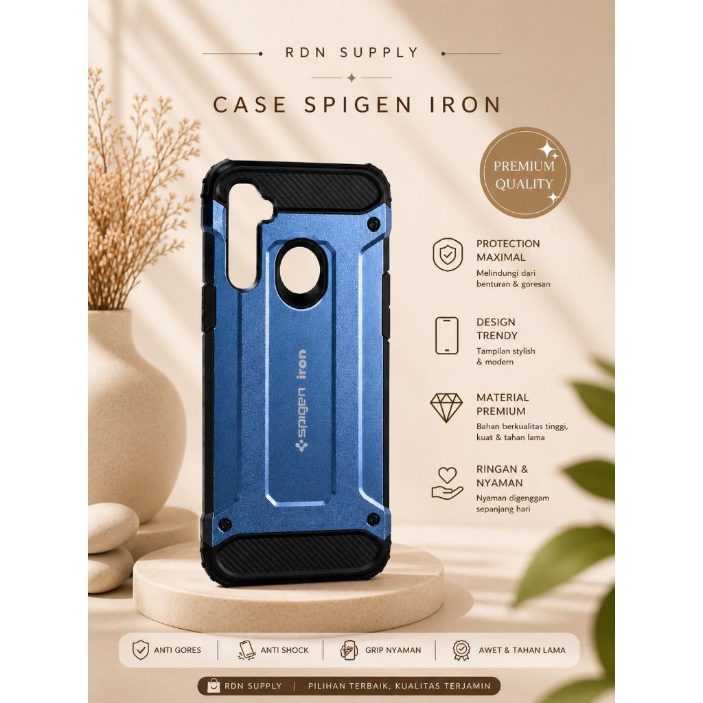 Casing HP Realme 5i - Realme 5 Case Spigen Iron Realme 5i Realme 5