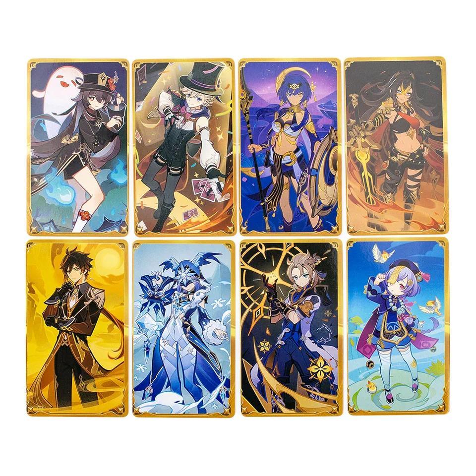 65PCS Kartu Set Genius Invokation TCG Kartun Diluc Klee Ganyu Collei Keqing Mona Noelle Kartu Karakt