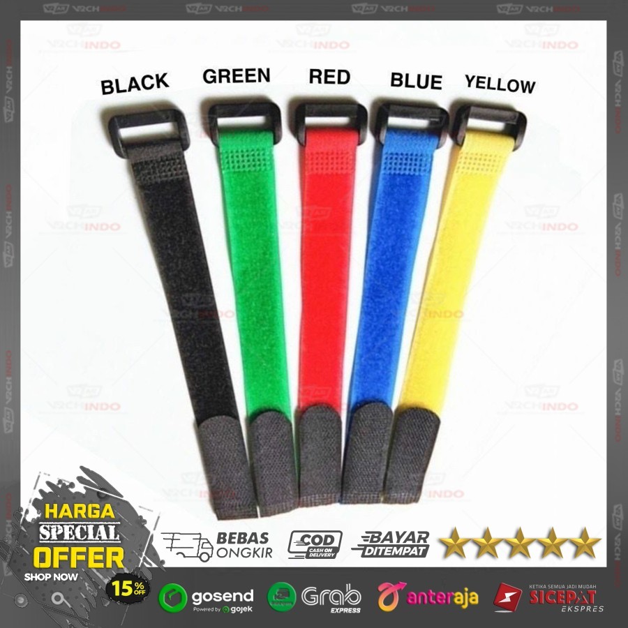 Cable Clip Tie Ties Velcro BESAR Pengikat Kabel Serbaguna Organizer Nylon Fastener 