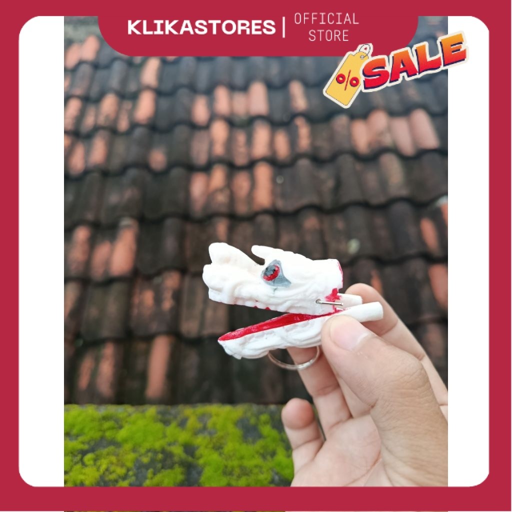 Miniatur Barongan Putihan Gantungan Kunci Resin GK