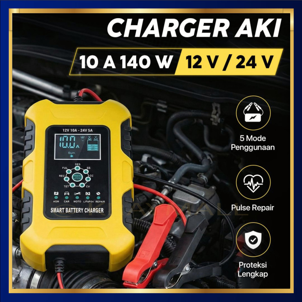 Charger Baterai Aki Mobil Motor Automatic Detection 12V 24V - FBC122410D