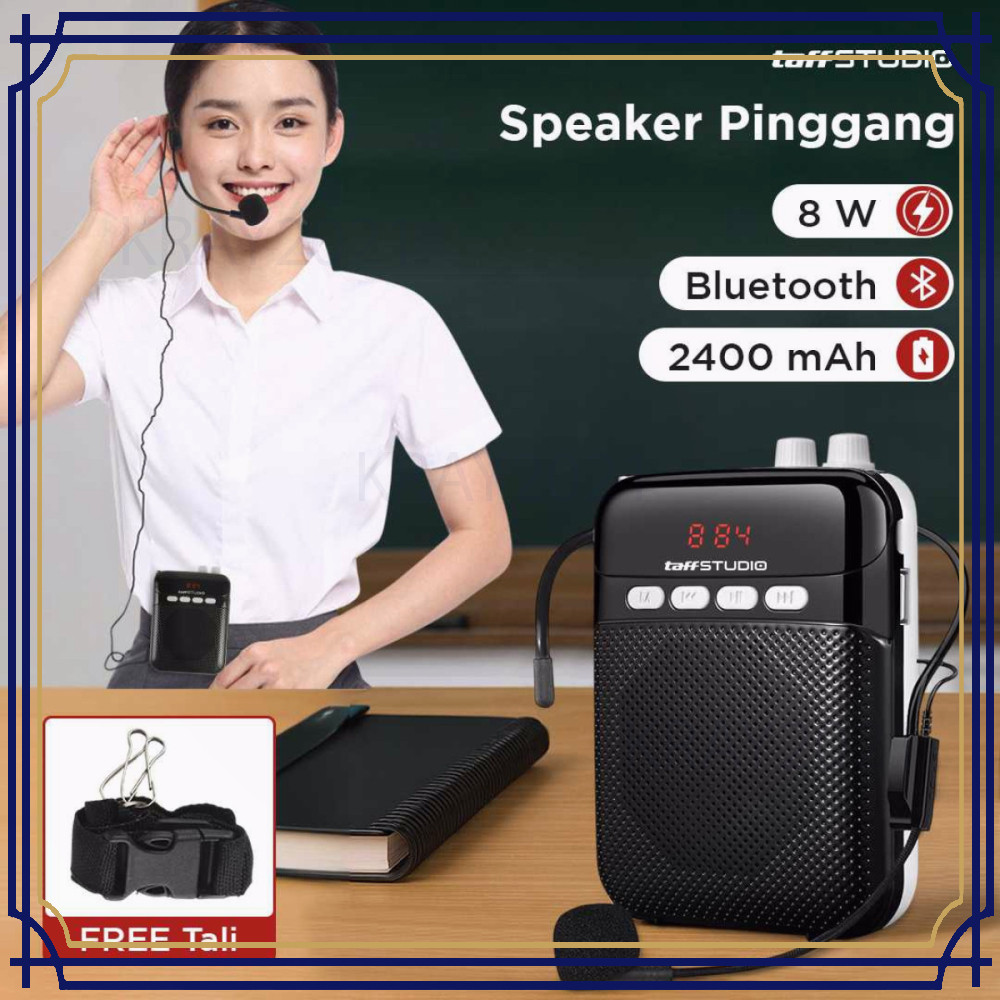 Speaker Pinggang Microphone Bluetooth LED Amplifier Wired IT080