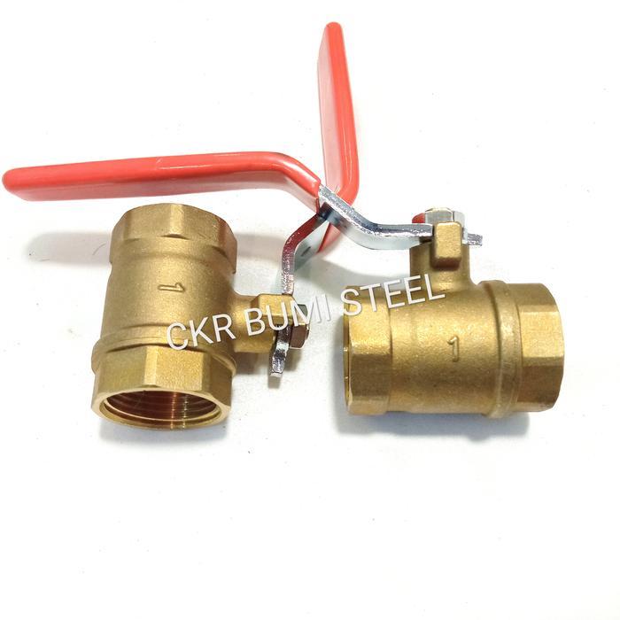 BALL VALVE KITZ 1" INCH KUNINGAN / STOP KRAN KITZ 1" INCH KUNINGAN
