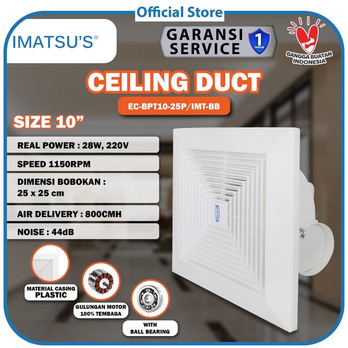 TVCENTER IMATSU'S Ceiling Exhaust EC-BPT10-25P/IMT-BB 10 inch Exhaust Plafon Exhaust Fan