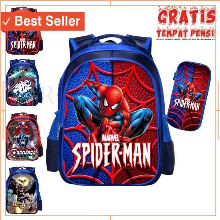 Tas Sekolah Murah Anak Awet Kuat / Tas Sekolah Anak Laki-Laki Tk Sd Karakter Marvel Tas Anak Cowo Te