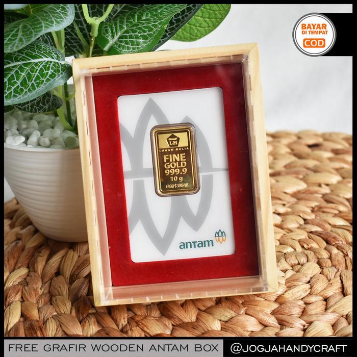 Promo GRATIS GRAFIR - Kotak Mahar Seserahan Tempat Emas Antam Kayu Akrilik - 1 Slot Terlaris