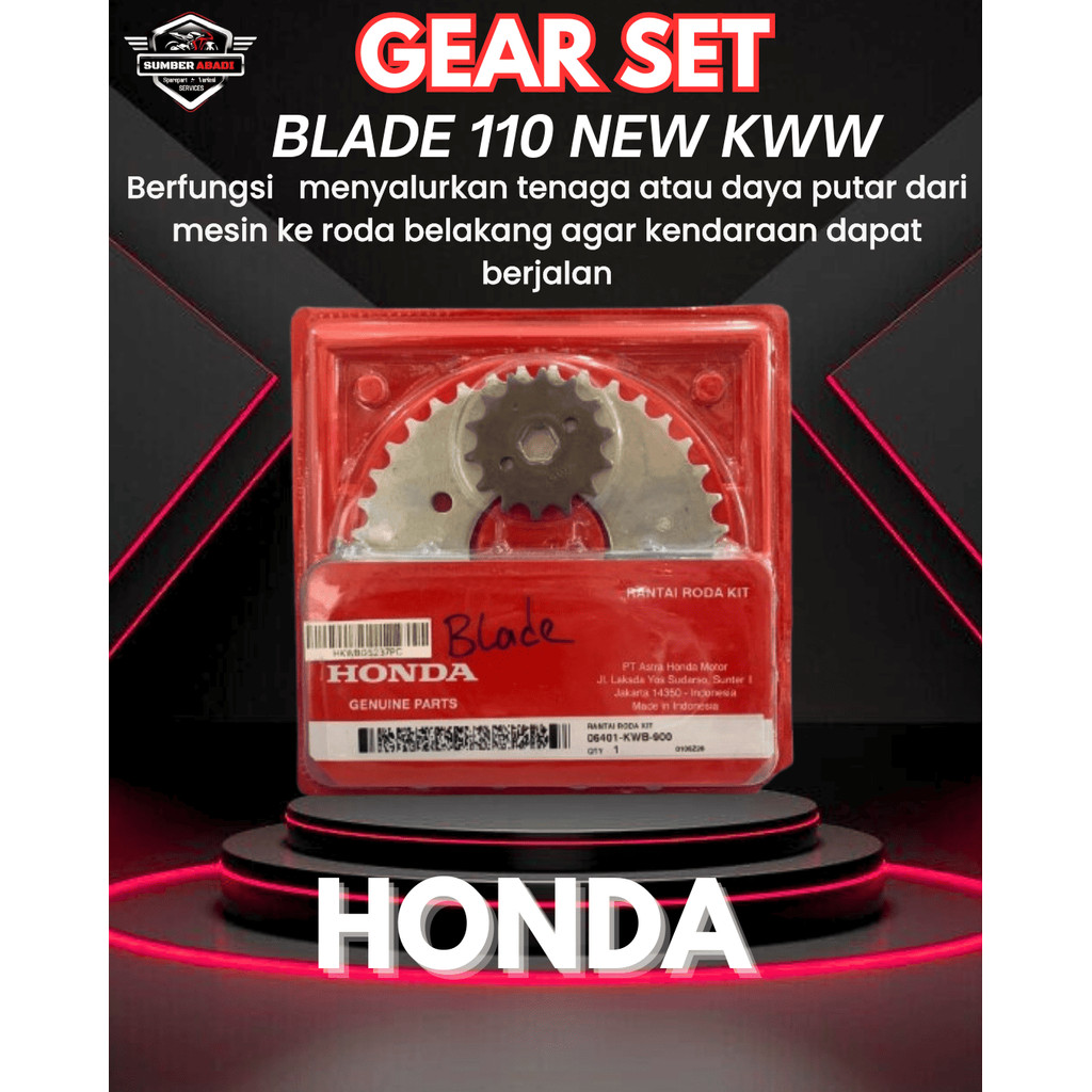Honda Gear Set Blade 110 New KWW