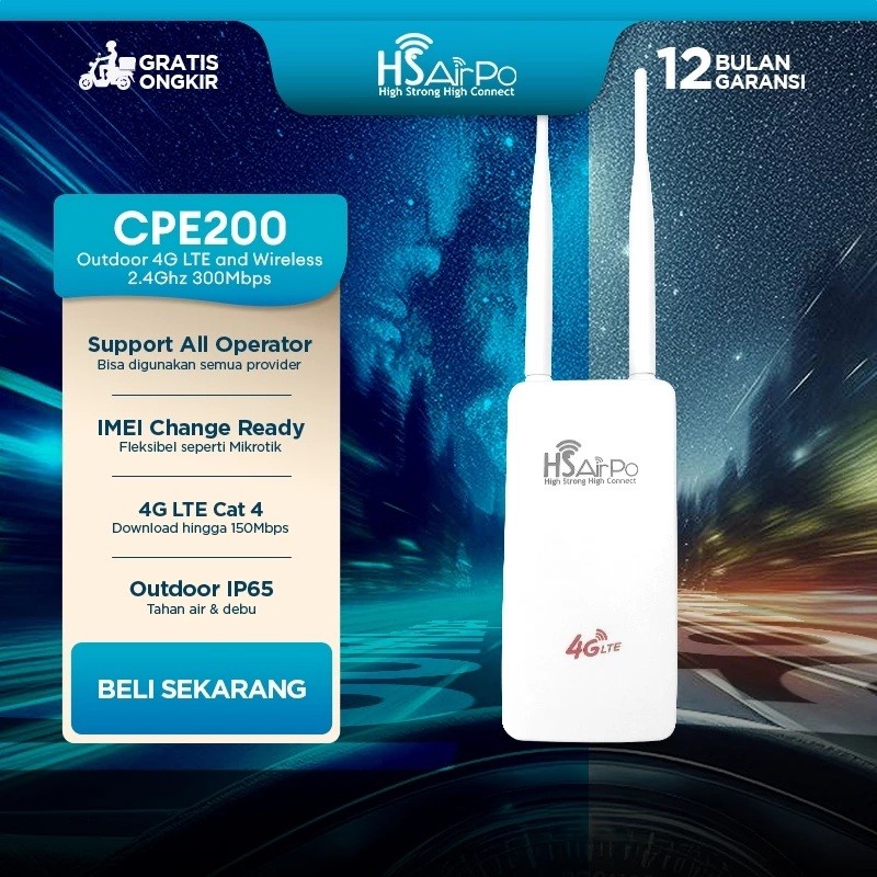 HSAIRPO CPE200 OUTDOOR 4G LTE  PLUS WIRELESS 2.4ghz 300Mbps