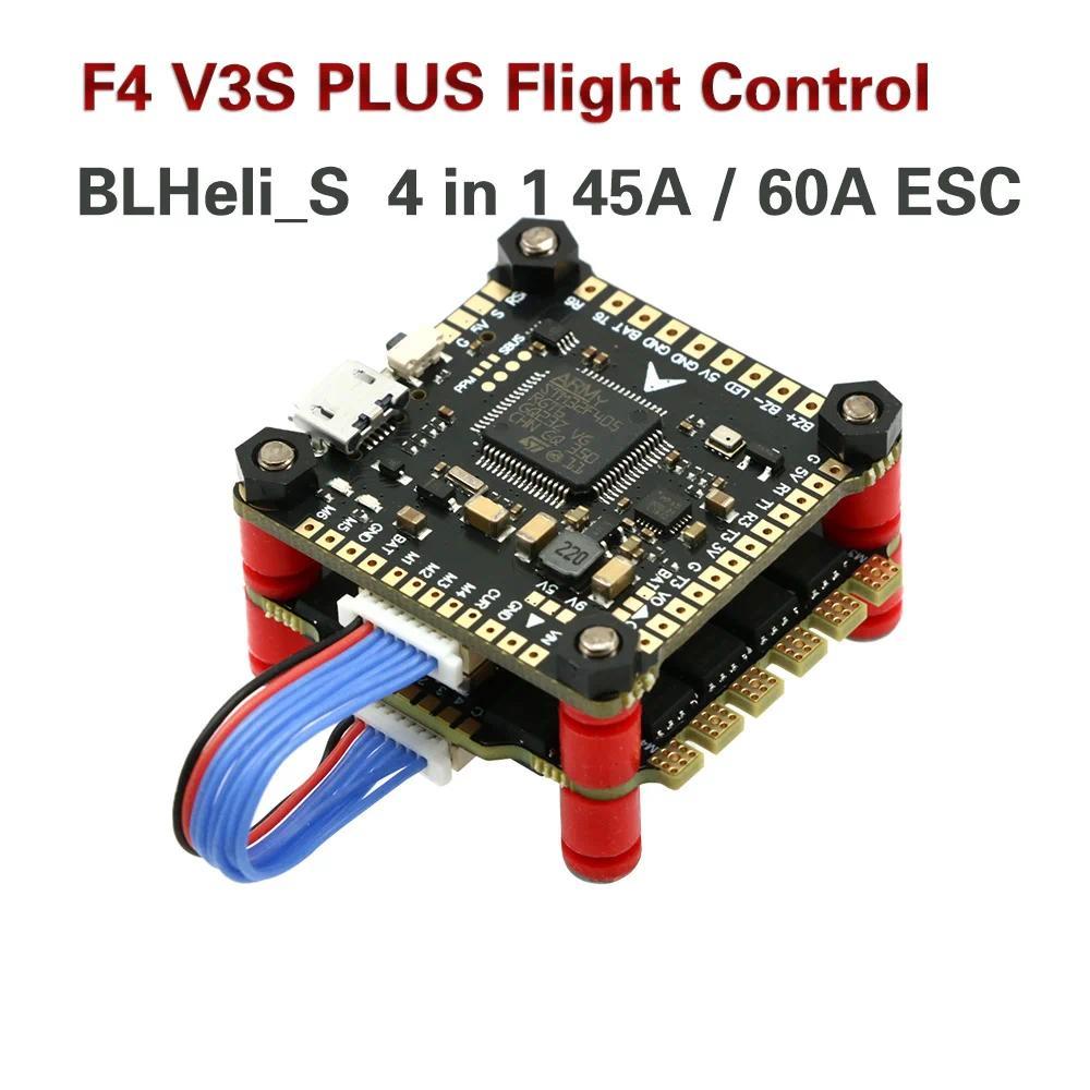 LANNRC F4 V3S PLUS Flight Control with 4 in 1 45A 60A ESC Satck OSD 2-6S 45A BLHeli_S ESC for FPV Tr