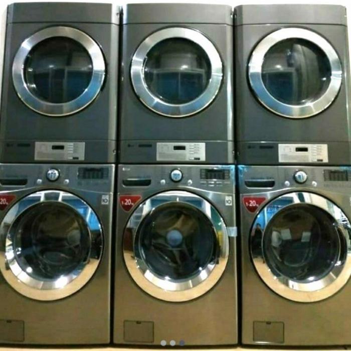 MESIN LAUNDRY STACK DRYER LG 10.2 KG DAN MESIN CUCI LG FRONT 20KG