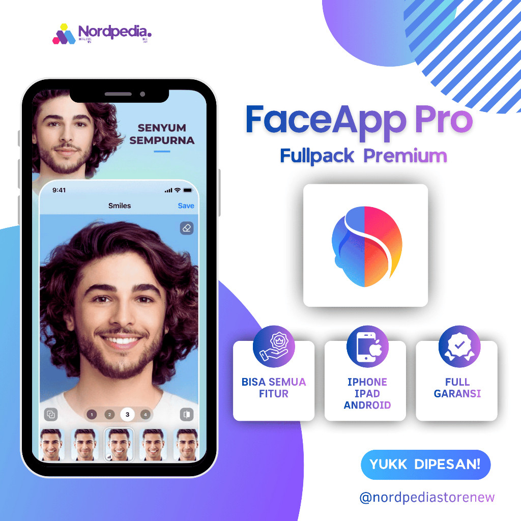 FaceApp Pro 1 Tahun Premium Full Version iOS & Android - Tanpa Watermark & Cepat