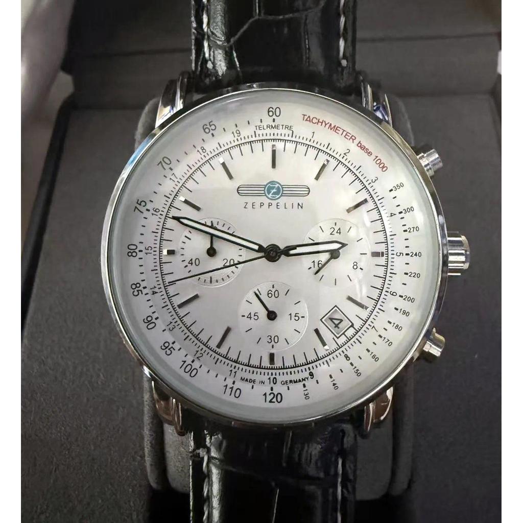 Fashion Leisure Business Zeppelin Mens Watch Luxury Automatic Date Quartz Watch Three Eye Multifunct