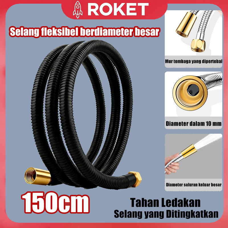 Pipa Shower Premium Stainless Steel 304 Sambungan Tembaga Cocok Semua Jenis Shower