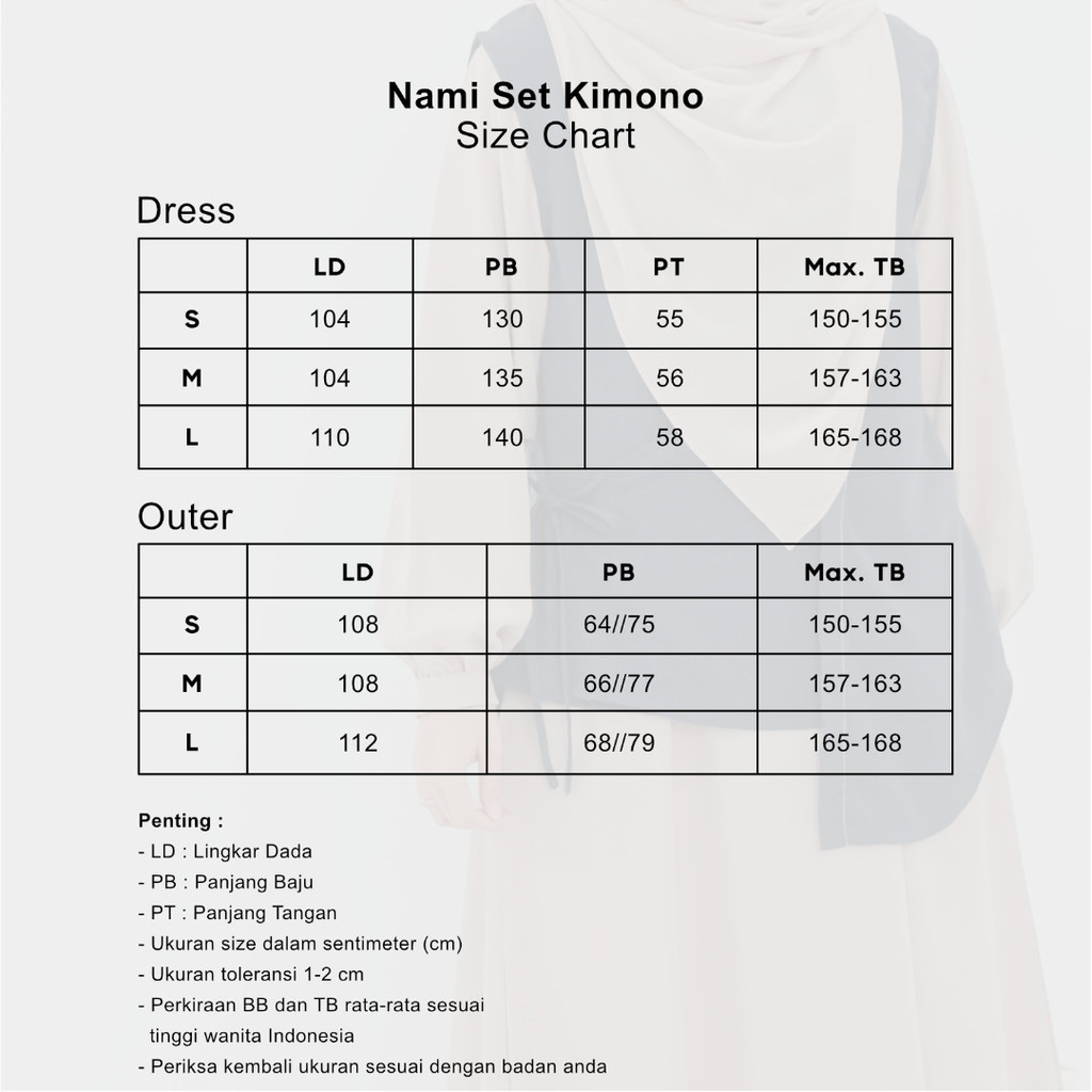 Official Mininos Nami Set Outer Gamis Muslimah Setelan Wanita Gamis Set Outer